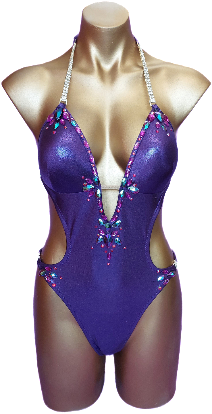 Rich purple with Flare Embellishment