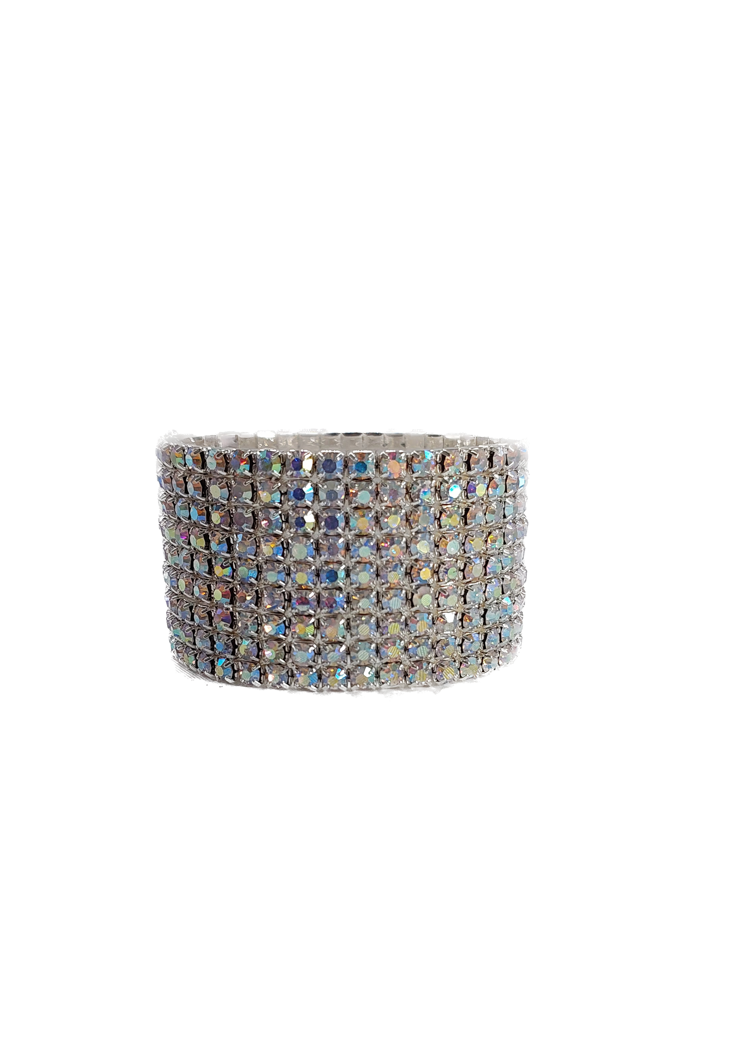 Bracelet 9 Row AB Crystals Silver Setting