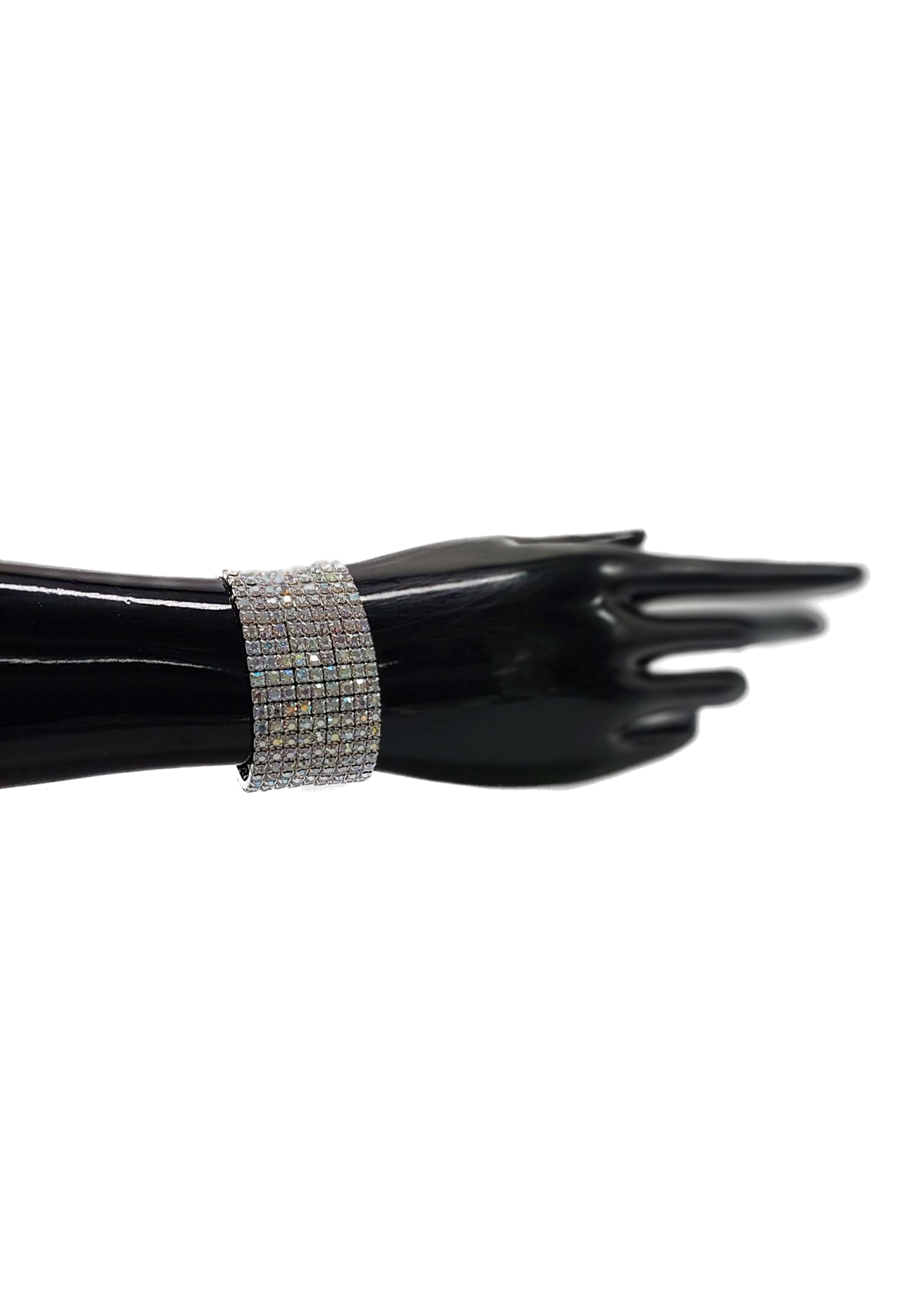 Bracelet 9 Row AB Crystals Silver Setting