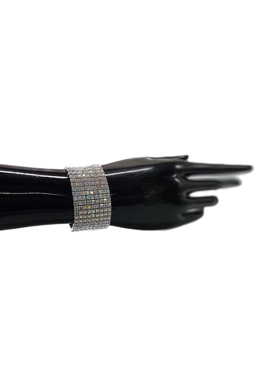 Bracelet 9 Row AB Crystals Silver Setting