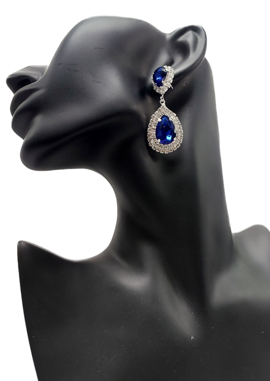 Drop Earrings Royal Blue 2 tears