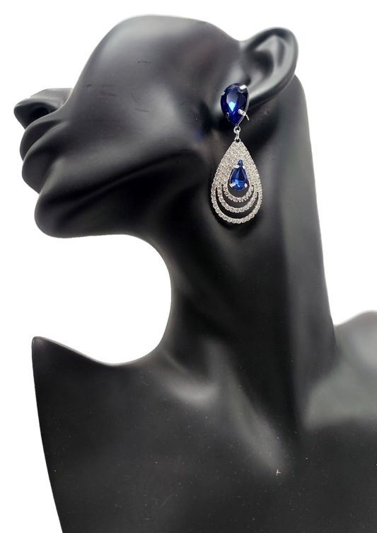 Drop Earrings Loops Royal Blue