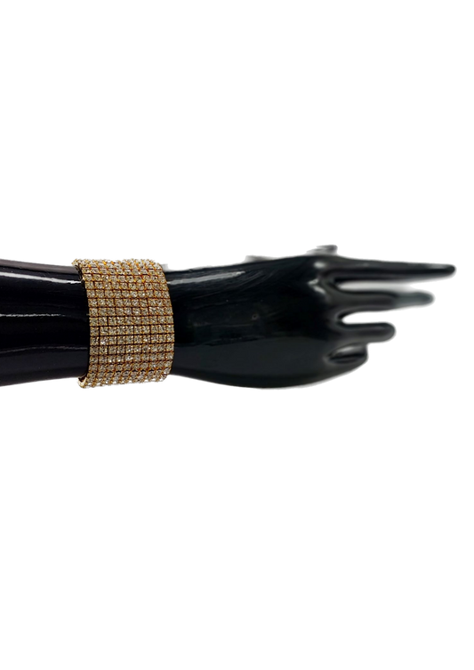 Bracelet 10 Row Crystal GOLD Setting